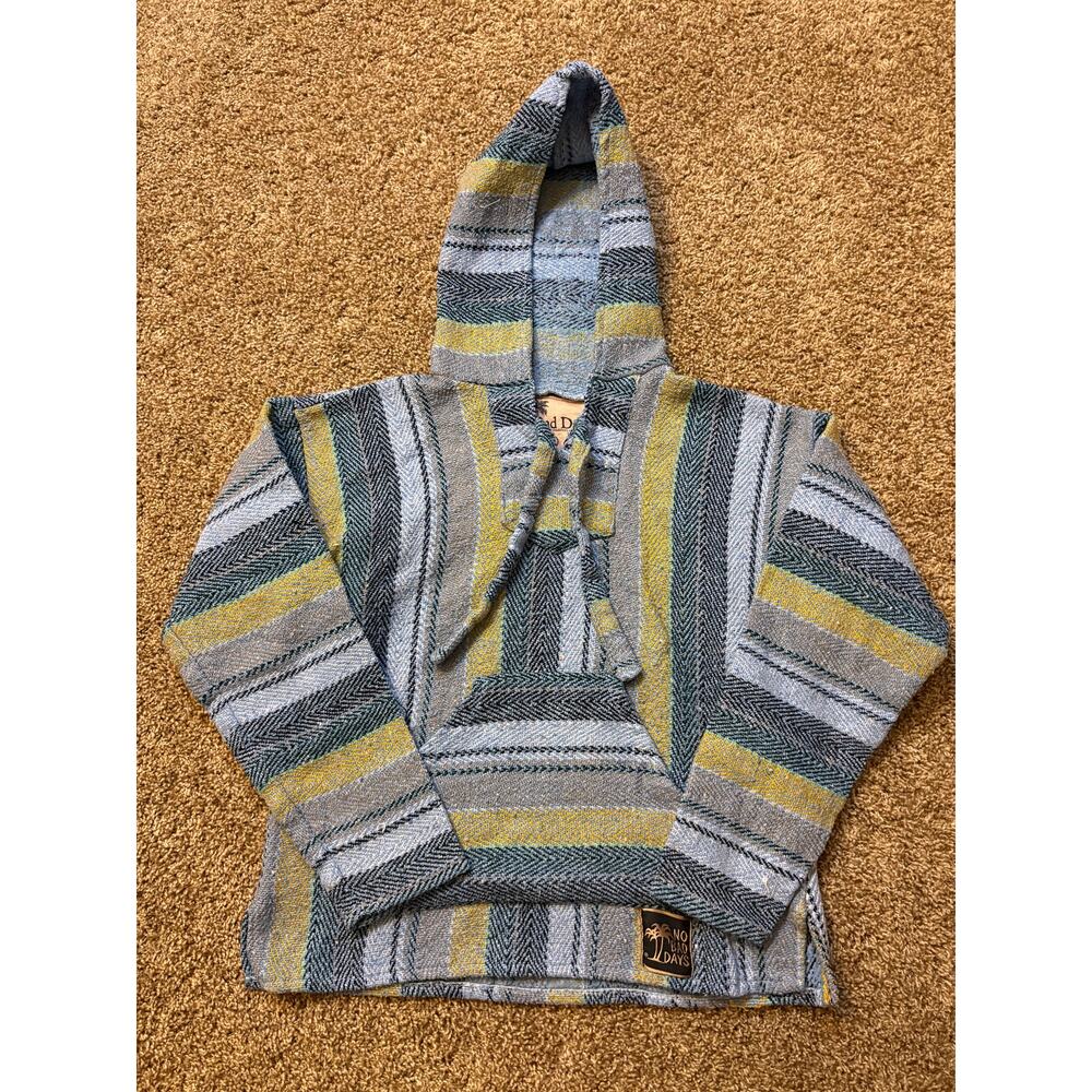 No Bad Days Baja Joe Hoodie Knit Blue Mens Size Small